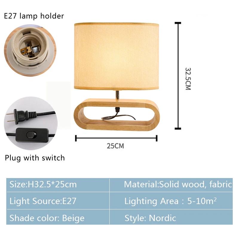 Nordic Holz Tisch Lampe Kreative Moderne Schlafzimmer Nacht LED Licht Wohnzimmer Hotel Japanischen Studie Tisch Lampe Leinen Lampenschirm