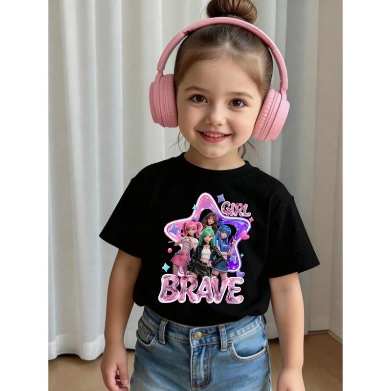 100% Cotton Kids Girls' Black White Red Cat Tee Shirts Crew Neck Short Sleeve Outdoor Casual Daily Active Fashion Cute Crewneck Summer