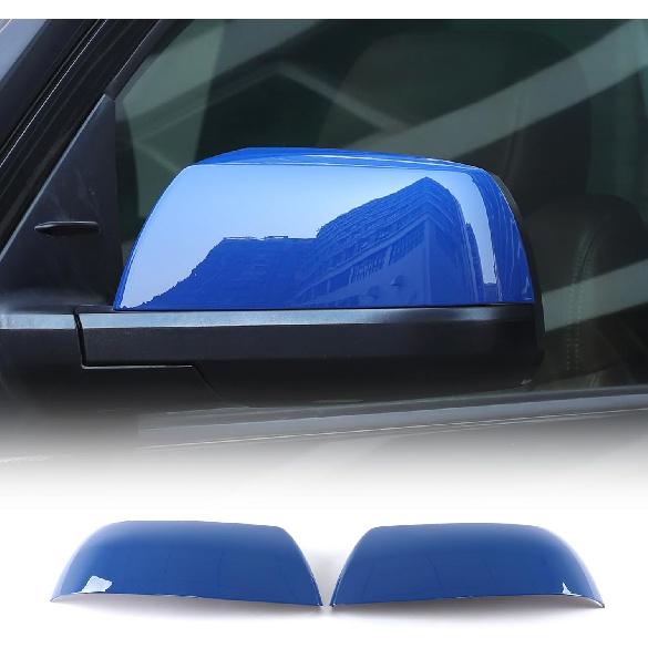 

ABS Outside Side Rearview Mirror Cover Trim Sticker Compatible with Toyota Tundra 2007-2021 Crew Max Sequoia 2008-2020 Accessories(not applicable to синий