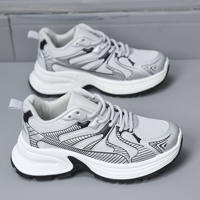 

Shoes women s spring new shoes couple platform versatile casual non-slip dad shoes sports shoes customization 35 серебряный