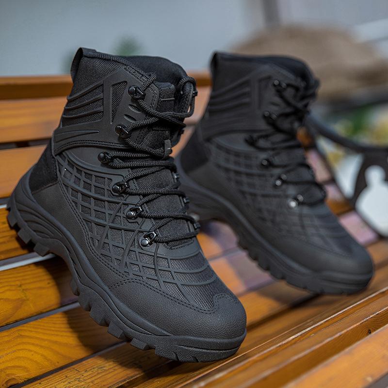 Field Training Field Training Military Boots High Top Military Training Desert Outdoor Hiking Shoes Breathable