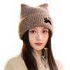 Lovely Cats Ears Hat Women Soft Plush Knitted Hat Trendy Winter Warm Hat for Fall and Winter