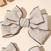 2Pcs Three-Layer Bow Hairpin Elegant Flower Print Cotton Barrette For Girl Delicate Bowknot HairPins Children Women Accessories