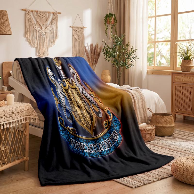 Newcastle United Football Print Flannel Blanket Soft Warm Sofa Bed Throw Blanket For Home Office Bedroom