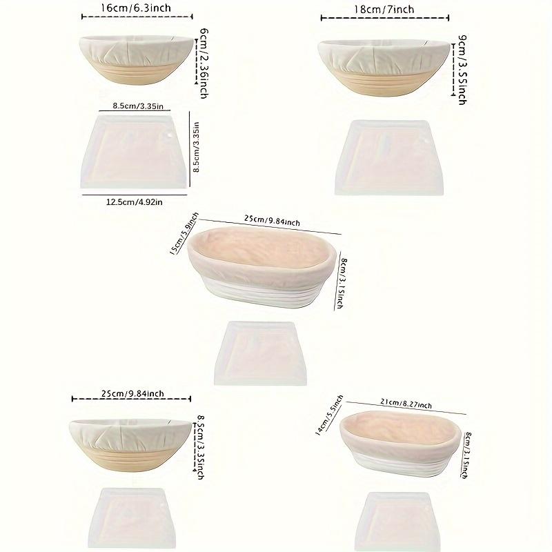 1 Set, Gärkörbchen-Set, ovaler, aus Rattan geflochtener Brotteigkorb mit Einsatz, ideal zum professionellen und privaten Backen von Sauerteigbrot,