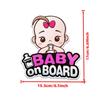 Cute Girl Baby on Board Car Sticker Cartoon Design Waterproof PVC Decal Vehicle Safety Warning Sign for Car Window