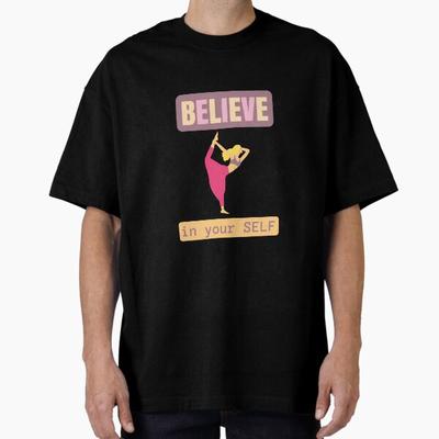 Herren Freizeithemden Kurze Ärmel Glaube an Dich Selbst Schwarze T-Shirts Übergroße T-Shirts