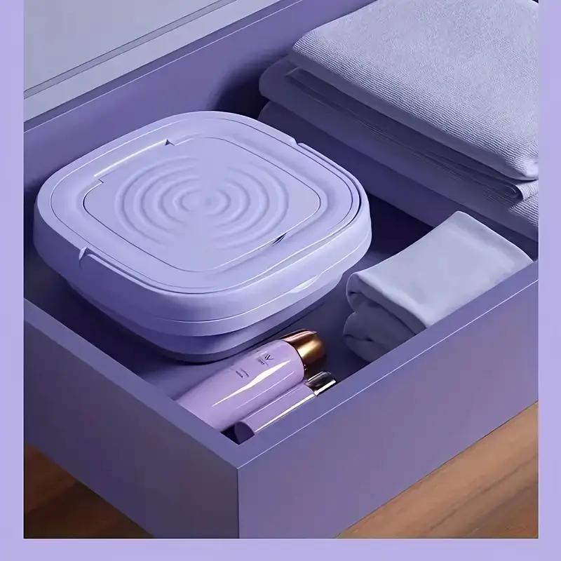 8L Foldable Mini Washer: Fully Automatic Portable Compact Clothes, Underwear, Underwear and Socks Washer