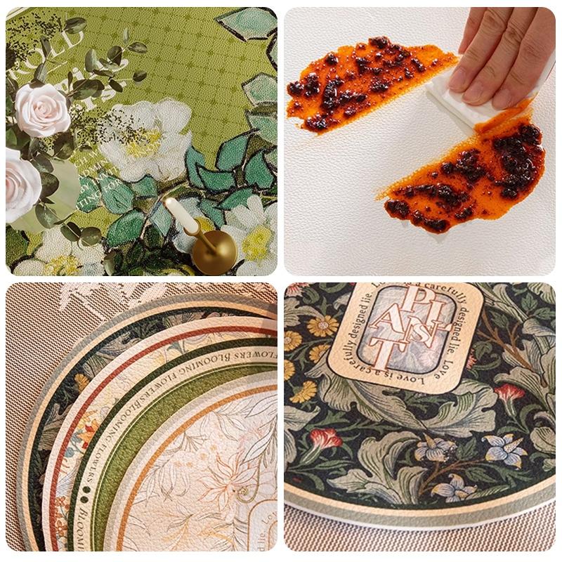 4pcs Round Coasters Anti Slip Placemats Modern Table Mat Dining Table Mat Round Drink Cup Coasters Mug Cup Pad Tableware Pads