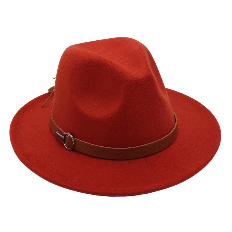 S New Retro British Top Hatsmall Belt Felt Hat Autumn And Winter European And American Jazz Hat Ins Style