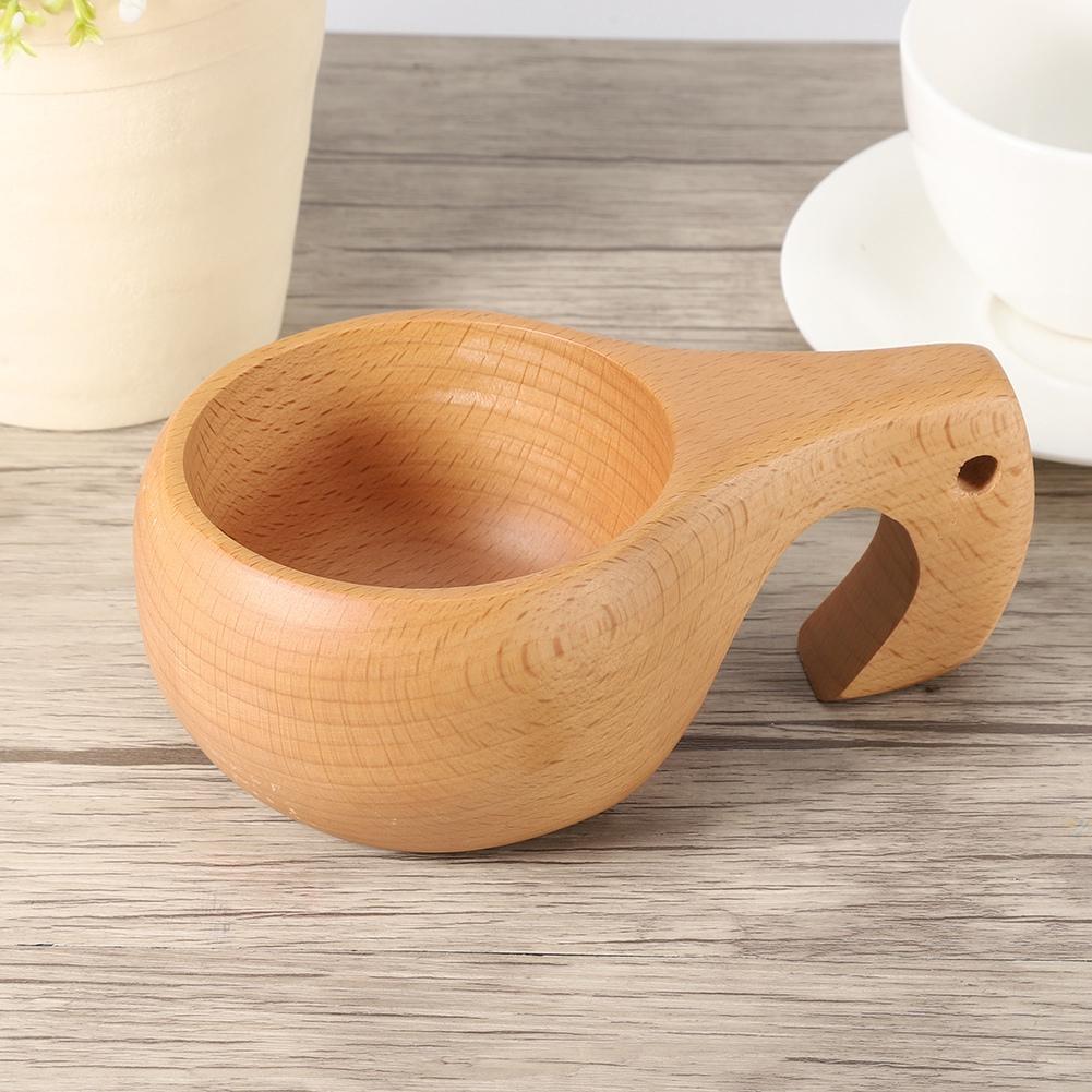 Handgefertigte Buchenholzbecher Kuksa Kaffee Tee Tasse Elefant Wasser Trinkbecher