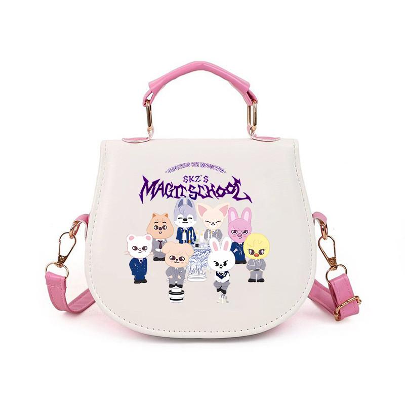 Kids Girls Straykids Felix Printed Student Lightweight Crossbody Bag Casual PU Shoulder Bags
