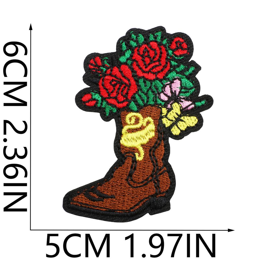 Hemp Rope Embroidery Cloth Sticker Bounty Hunter Patch Sticker Western Denim Bag Decoration Computer Embroidery Label Cow Head Ironing