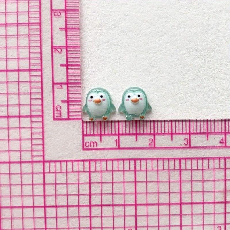 50pcs  Cute 9mm Resin Mini Penguin Series Flat Back Stone Figurines DIY Wedding Scrapbook Manicure Accessories