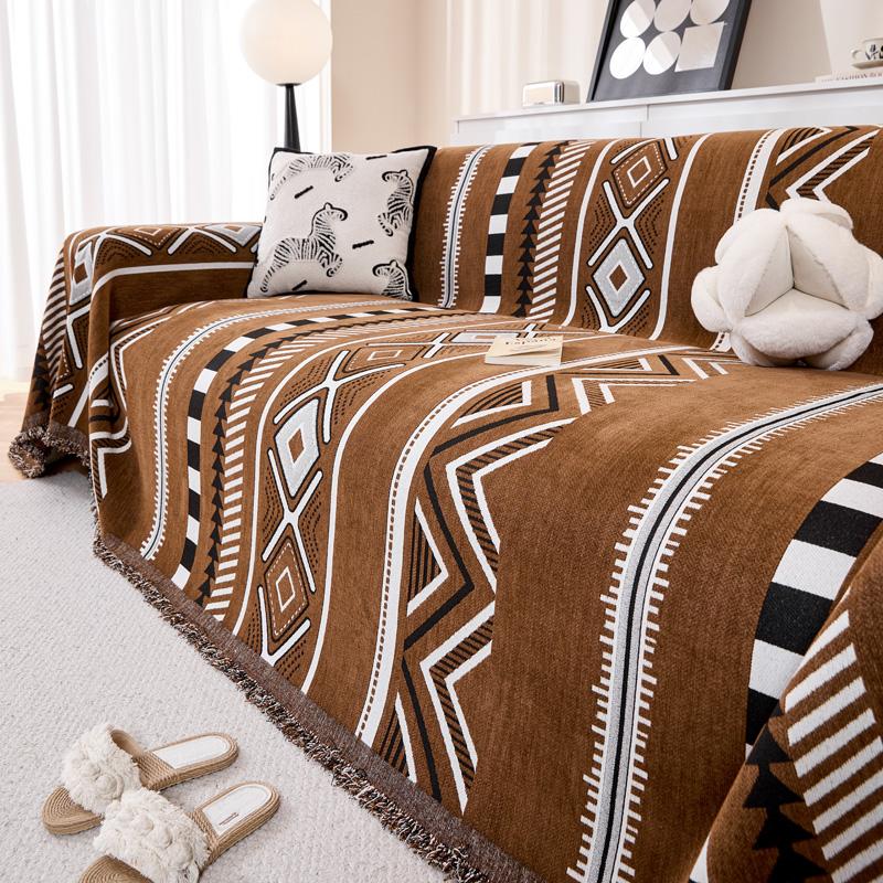Шенилл Этнический Стиль Чехол для Дивана Полное Покрытие Нескользящий Защитник Дивана Универсальный Плед для Дивана Кемпинга Коврики для Дивана Стеганое Одеяло 180*260cm