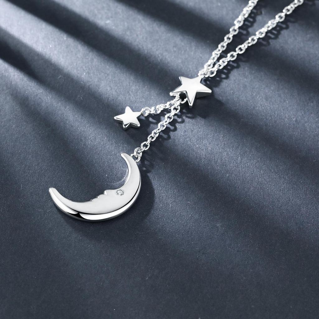 Umcho Wykwintny naszyjnik ze stali nierdzewnej w kształcie księżyca