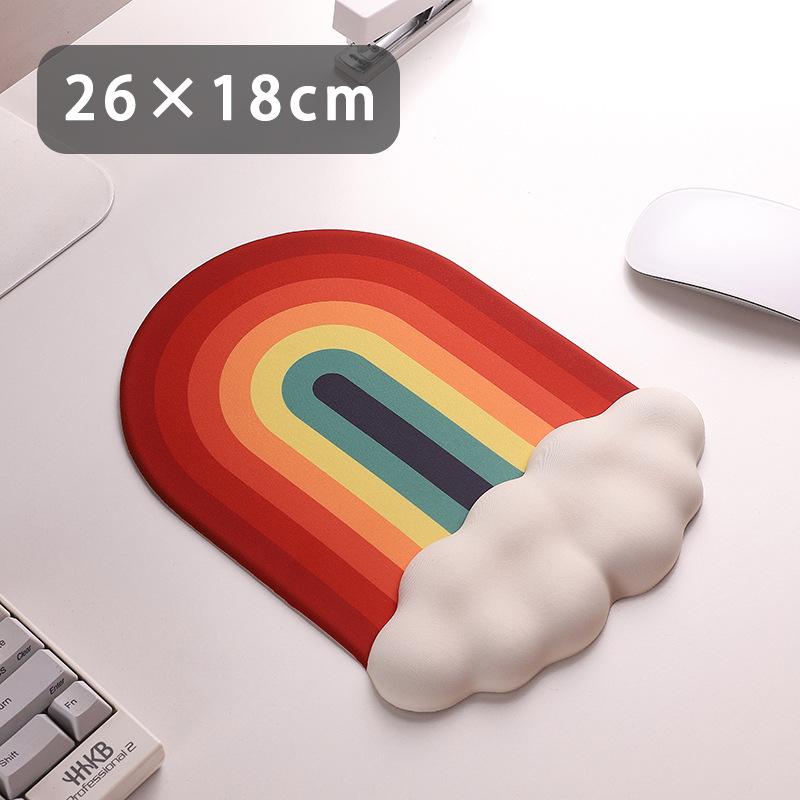 Cloud Multicolor Silicone Wrist Rest Mouse Pad with Memory Foam Keyboard Wrist Rest Washable and Non-Slip Office Mouse Mat