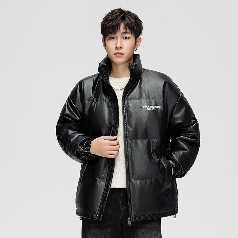 

Men s down jacket simple couple white duck down jacket autumn and winter new loose and versatile stand-up collar down jacket for men M