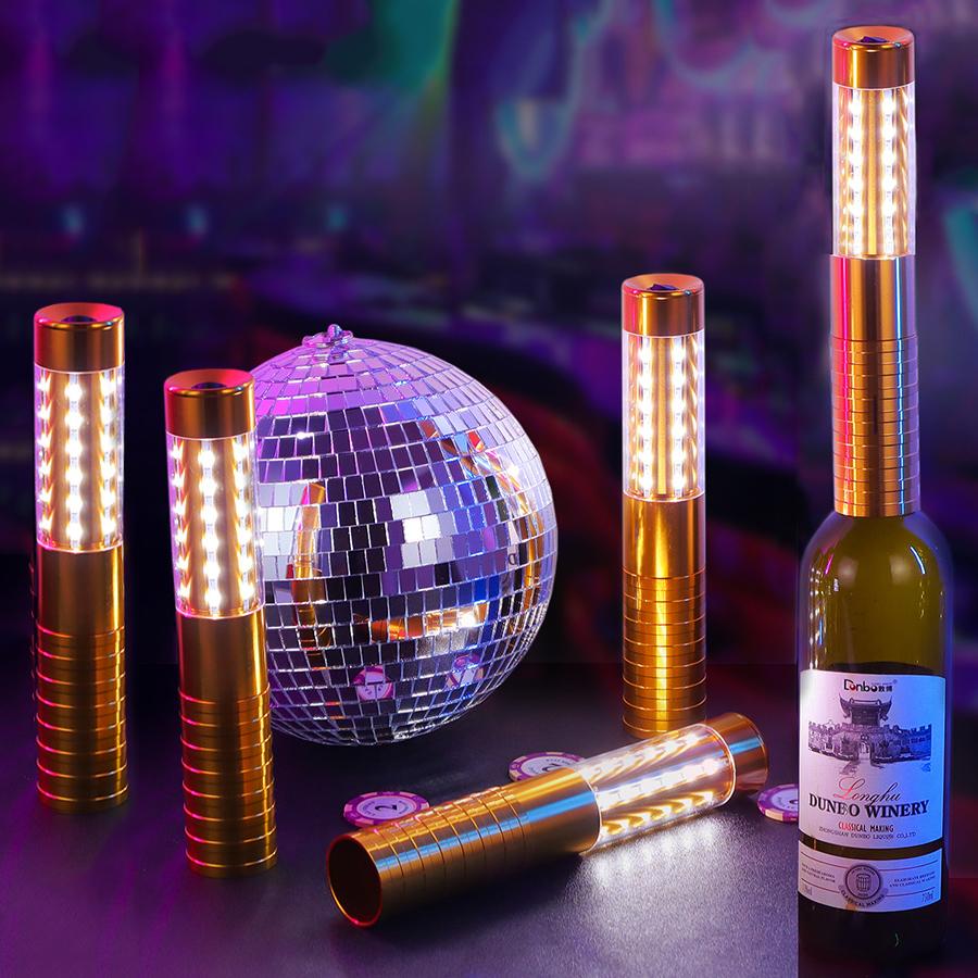 Bar Champagne Bottle Service Light Aluminium Metal Nightclub Led Strobe Baton Flash Stick Electronic Bottle Sparklers For Party
