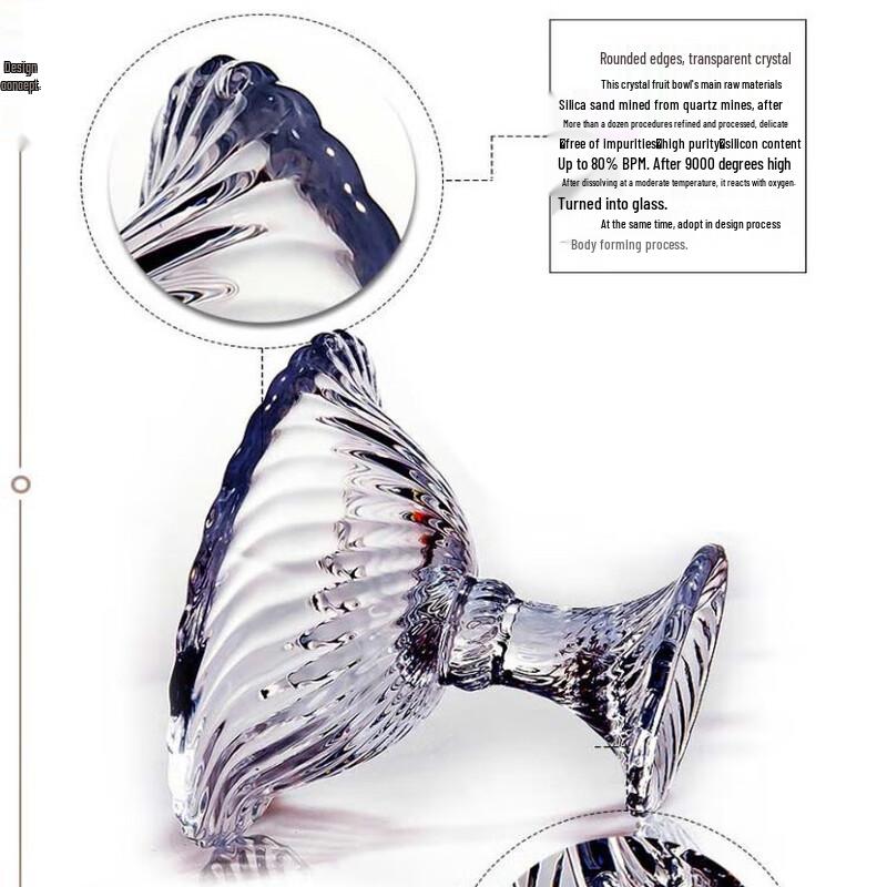 Fravinci Spiralna Kryształowa Szklana Miska na Owoce