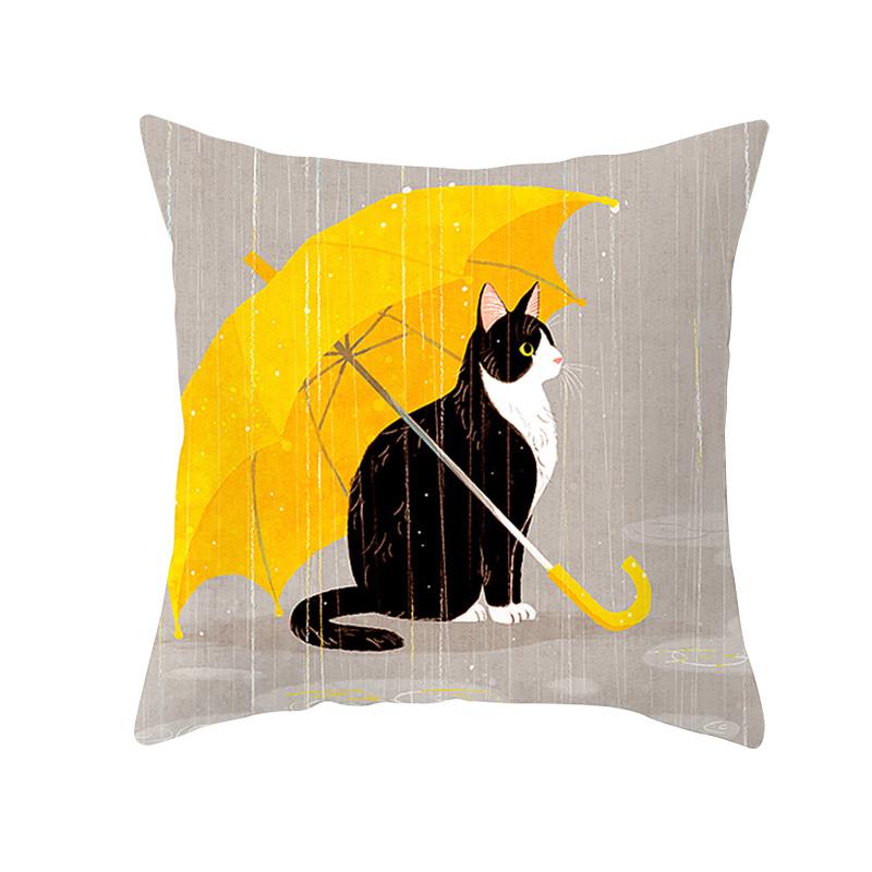 Cute cat pattern Doublesided Printed pillow cover Short plush Suitable living rooms bedrooms sofas throw cushion cover