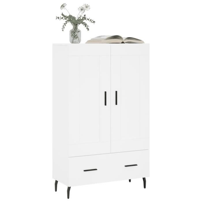 VidaXL Buffet haut blanc 69,5x31x115 cm bois d'ingénierie 830340