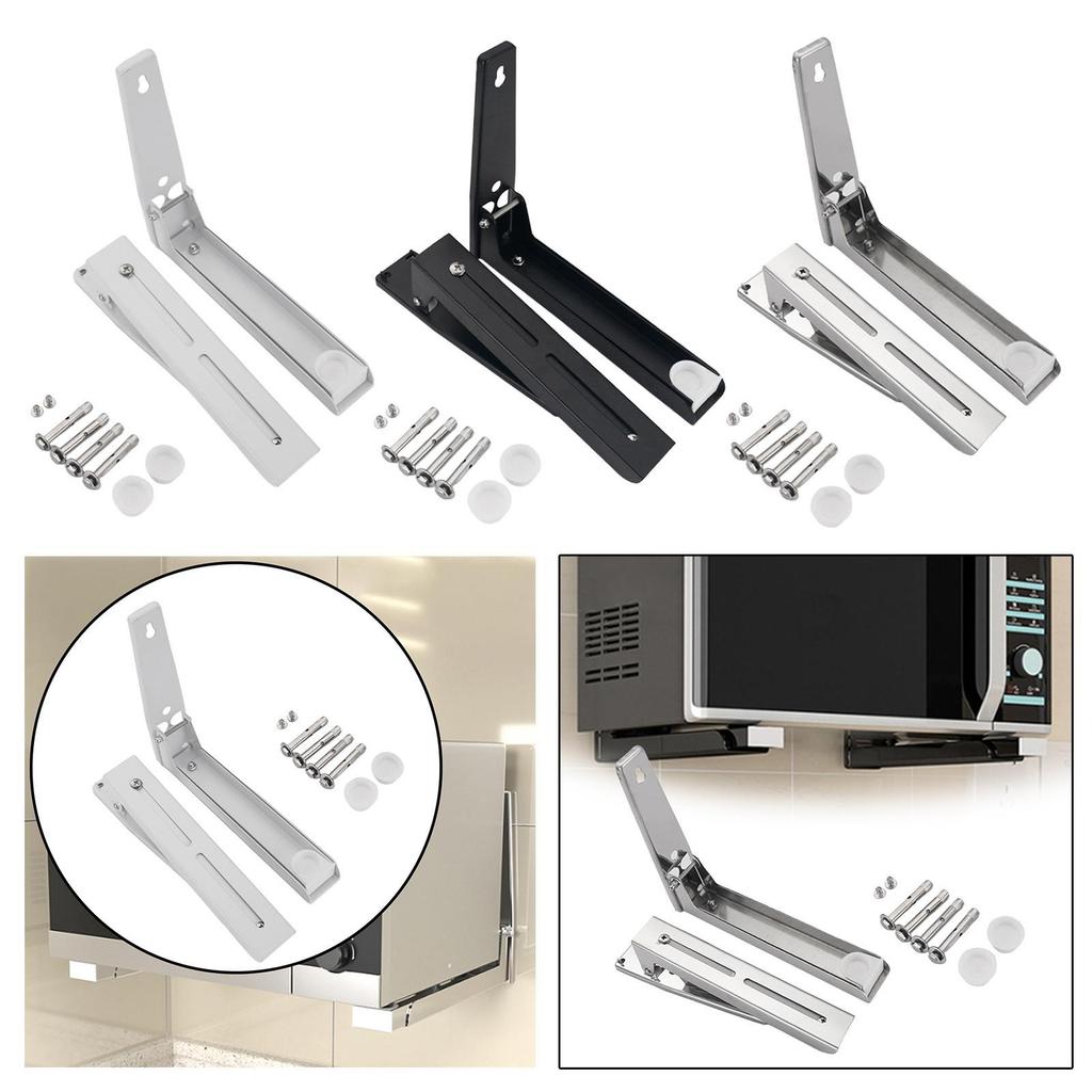 Microwave Oven Rack Accessory Carbon Steel Practical Extendable Sturdy Wall