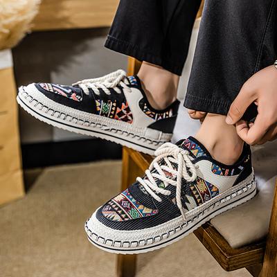 Men's Ethnic Style Men's Canvas Shoes Are Fashionable Lightweight and Suitable for Outdoor Travel During Vacations