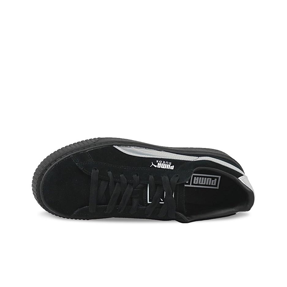 Puma Wildleder Serie Laser Low-Top Sneaker Damen Sneaker Schwarz Silber 363649-01