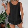 Summer New Women's Vest Suspender Sleeveless Double Layer Ruffle Hem Daily Wear for Travel and Vacation