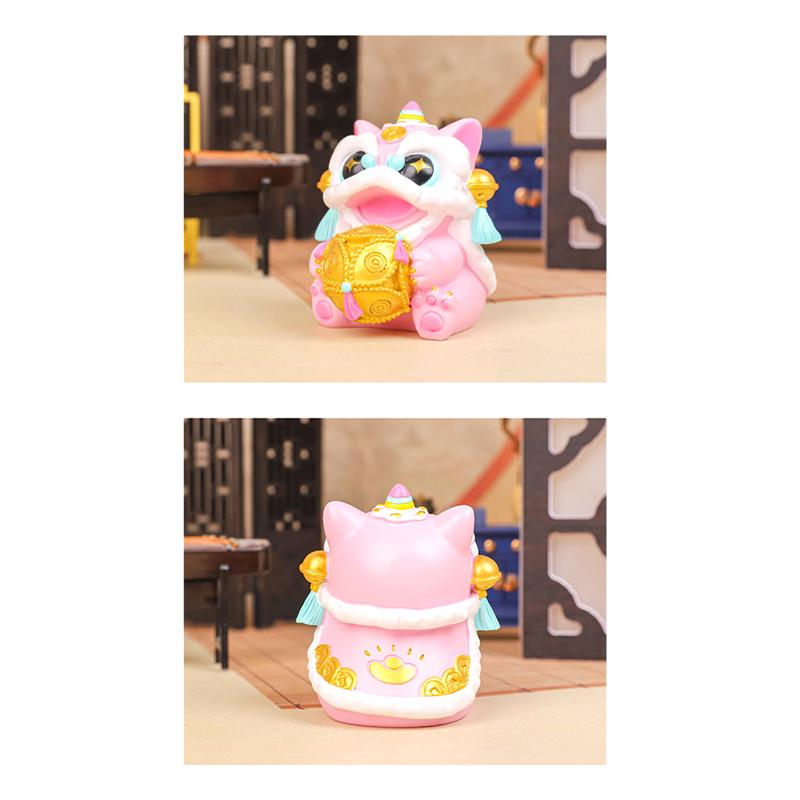 Cute Mini Fortune Dance Lions Figurine Blessing  Year Dance Lions Statue Chinese Style Lucky Small Ornament