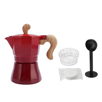 Cafetera Italiana 150ml Cafetera de Válvula Única con Cuchara Distribuidora de Café Filtro de Papel 3