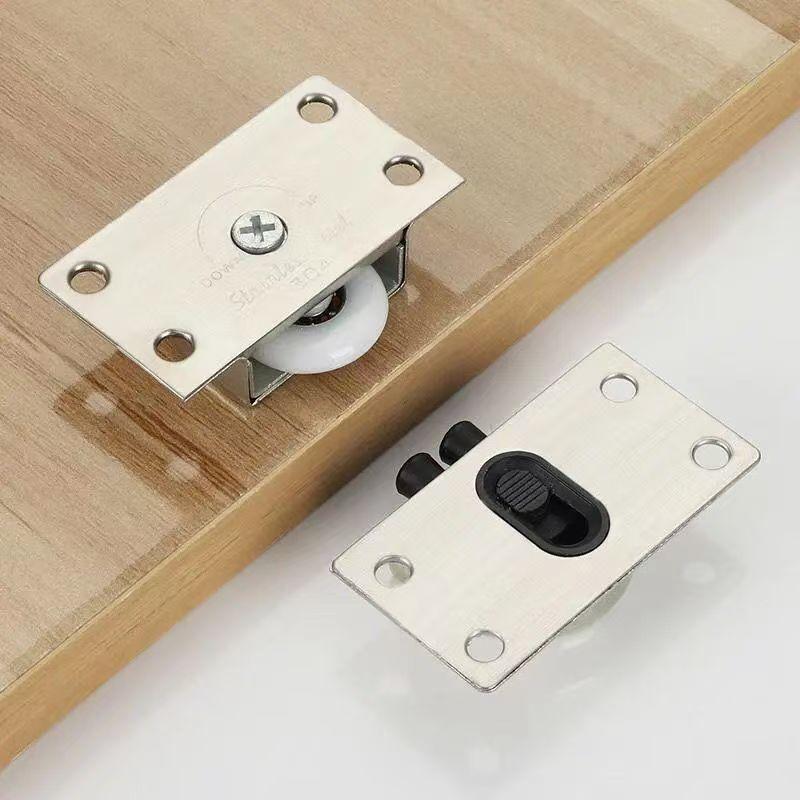 1/4 set Kledingkastdeur katrol schuifdeur op en neer rail nok glijrail hangwiel kledingkast kast roestvrij staal