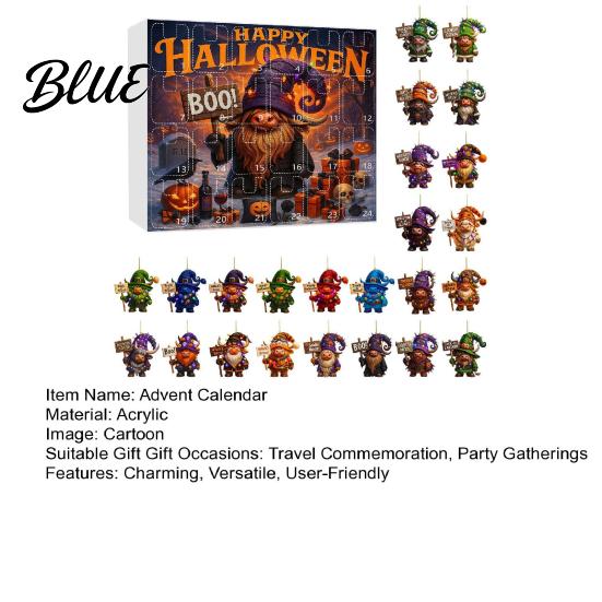 Mystery Themed Halloween Handmade Necklace with 24 Calendar 2025 Decor Advent Acrylic Charms Set Pumpkin