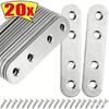 20pcs Stainless Steel Corner Bracket Straight Brace Furniture Cabinet Shelves Repair Fix Connector