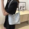 Elegant Large Capacity Tote Bag Trendy Street Style Pu Shoulder Bag With Stitching