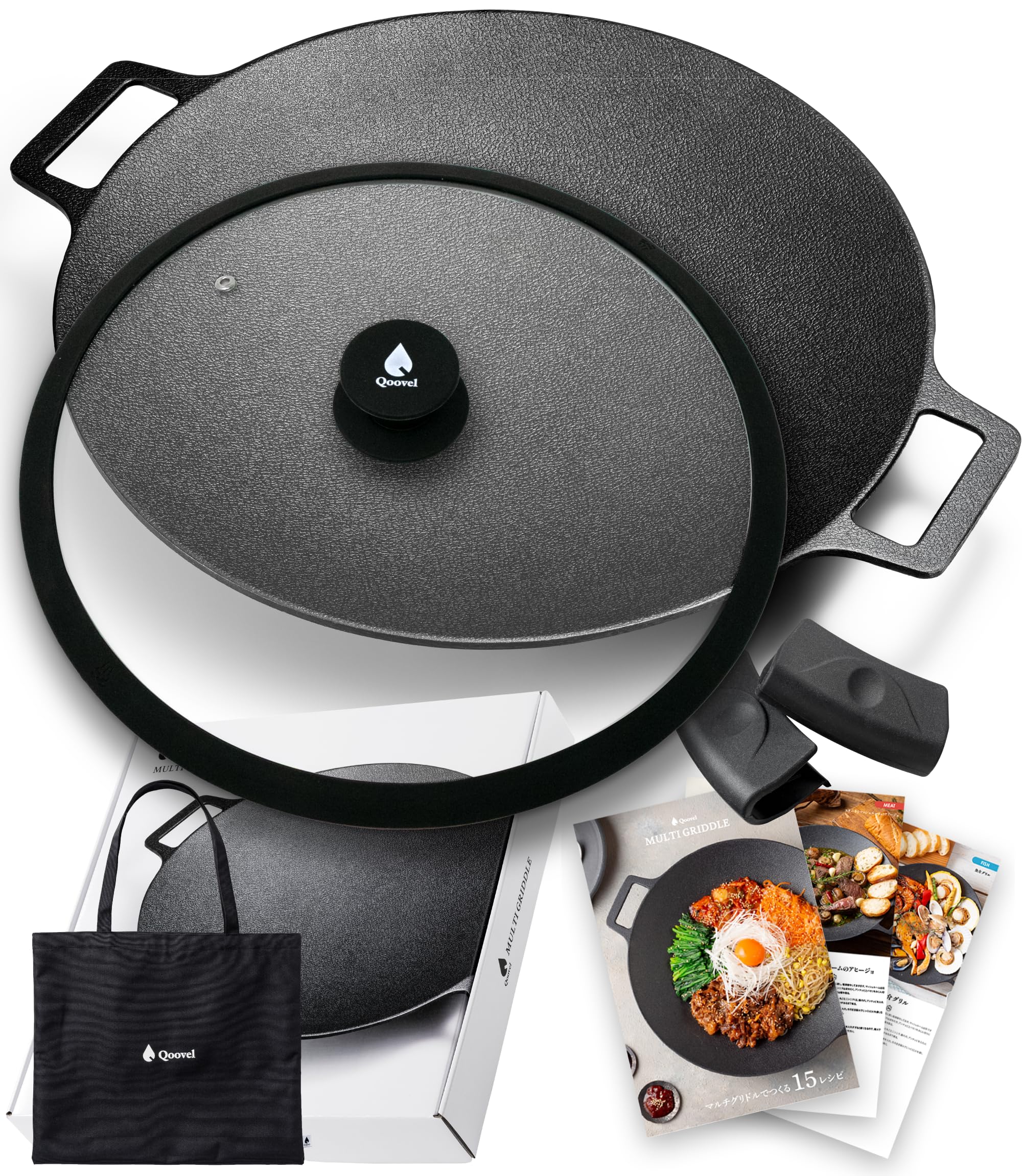 

Qoovel Multi Deep 33cm Lid Storage Bag 15 Recipes on IH Flame Grill Outdoor Japanese Company Griddle, Type, [Glass & / (Viewable Smartphone)] &