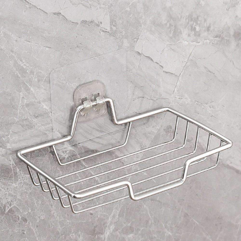 No Punching Wall Mounted Soap Rack Stainless Steel Soap Dish Durable Soap Holder  Home Bathroom