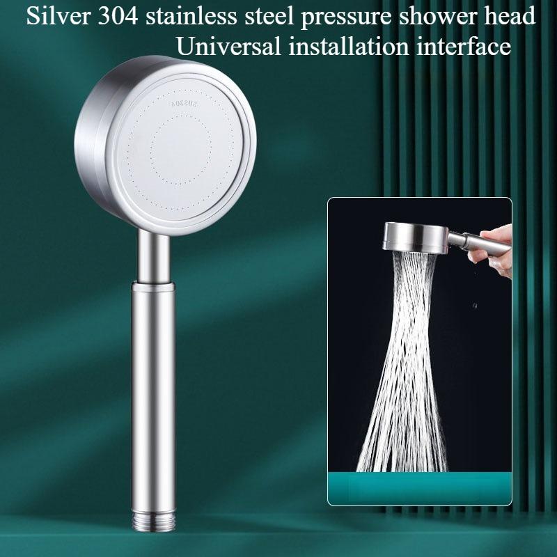 1PC 304 stainless steel pressurized hand-held shower head single head
