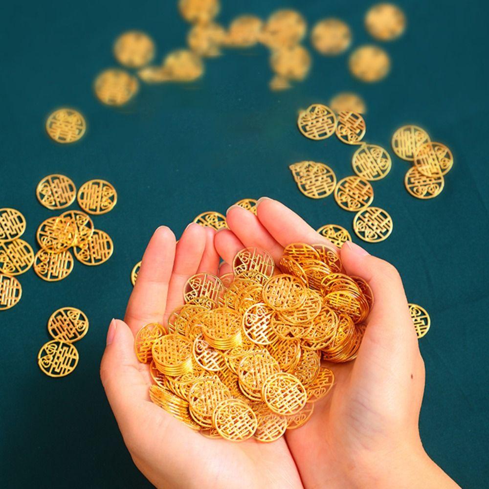 Colorful Wedding Chinese Tradition Circular Wedding Gift Coin Party Supplies Pendant Gold Coin