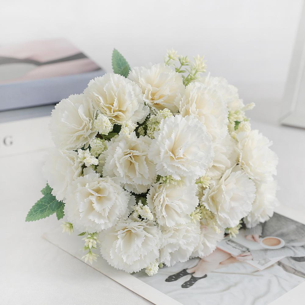 1/3Pieces Of Carnation 28cm Artificial Bouquet Home Room Decoration Stone Bamboo Garden Wedding Deco DIY Bride Holding Flowers
