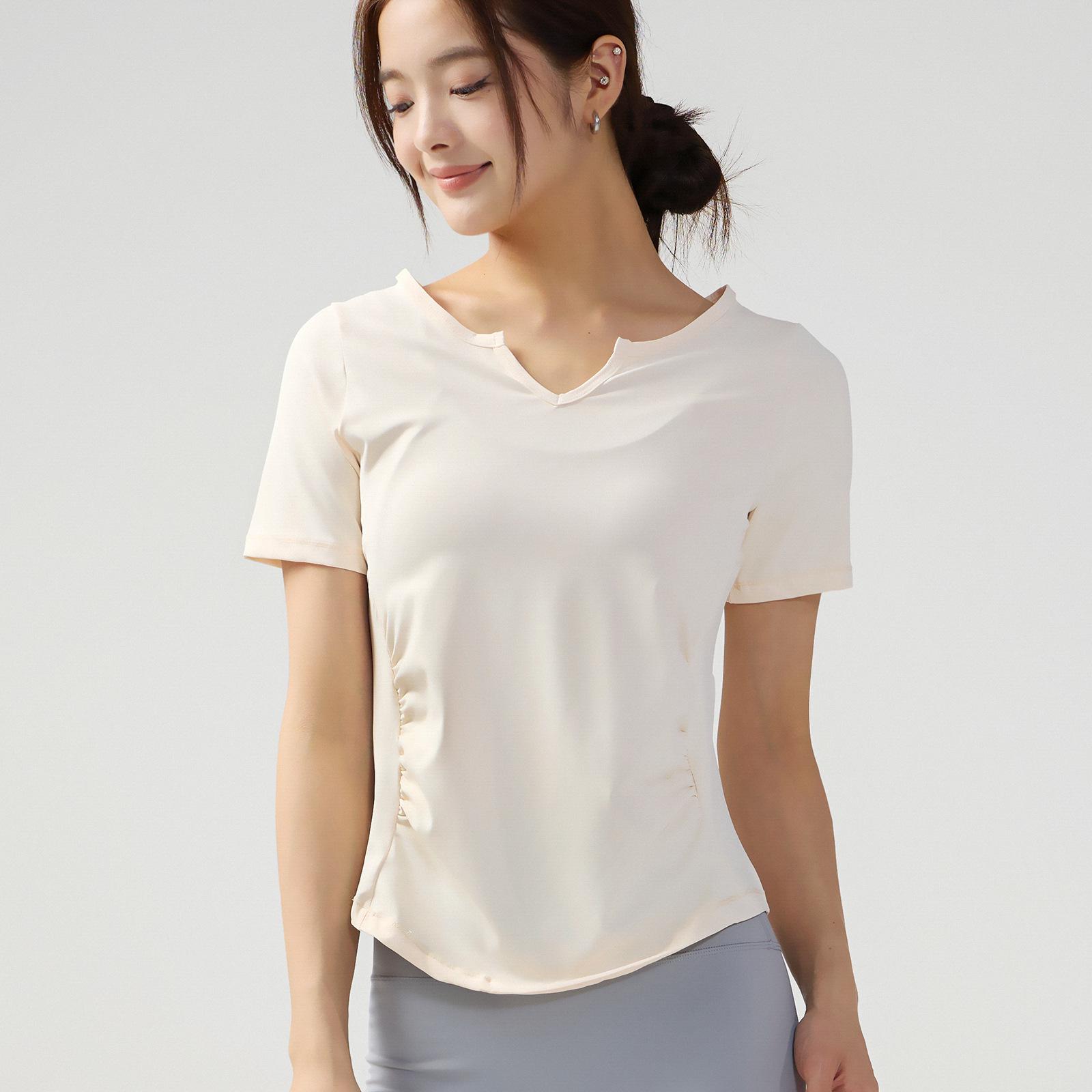 

V-Neck Quick-Dry Slimming Yoga & Running T-Shirt - Short Sleeve S