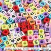 Colorful Acrylic Square Beads: English & Russian Letters for Handmade DIY Bracelets & Jewelry Accessories