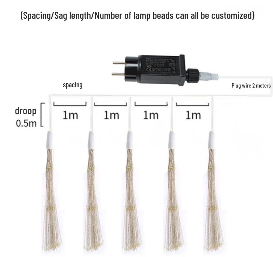 Ghirlande Luminoase Solare LED Artificii - Atmosferă Stelară Păpădie Rezistentă la Intemperii pentru Camping & Copertine
