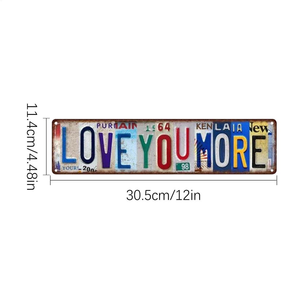LOVE YOU MORE Vintage Wand Schild Dekoration, Metall Romantisch retro Rustikal Bar Wanddeko für Café Heimbar Büros Hochzeitsfeier