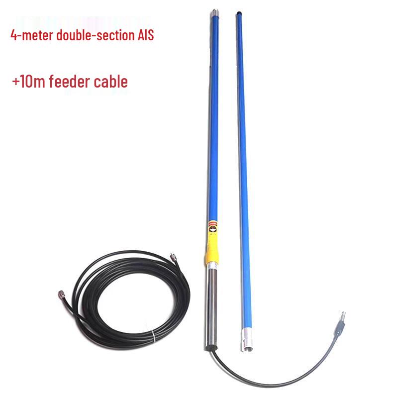 4m Fiberglass Marine VHF Ship Antenna with Base for AIS and Walkie-Talkie 10m Feeder Only