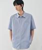 DRAW FIT Sayer Half Stripe Shirt [Sky Blue]