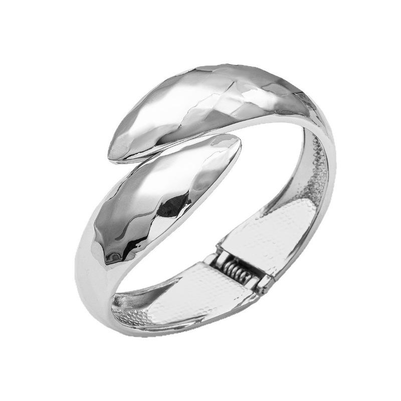 Accessories Women's Fashion Irregular Round Alloy Bracelet Exaggerated Wide Face Spring Opening Bracelet