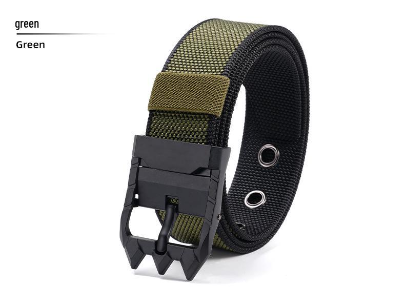 Men's Nylon Canvas Belt with Rotating Alloy Pin Buckle - Durable, Versatile Outdoor Tactical Belt