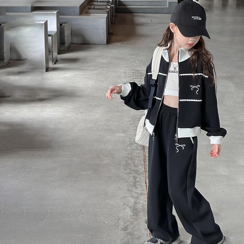 Kinderkleidungssets Mädchen Sportanzüge Frühling Herbst Jacke Hose Outdoor Lässiger Stil Trainingsanzug 2-teiliges Set für Teenager 5-14 Jahre